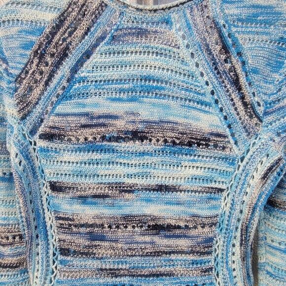 Nic + Zoe Crochet Multicolor Blue Cardigan Sweater Size PS - Picture 7 of 9